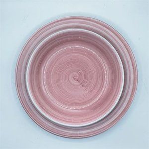 Caleca Solid Brush Pink Dinnerware 3 pc set